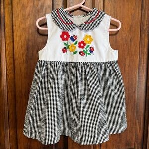 Vintage Samara Gingham Dress with Flowers and Ladybugs Size 3T